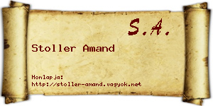 Stoller Amand névjegykártya